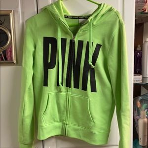 Vs pink zip up sweater like green and black logo